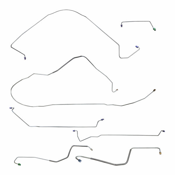 1967 Oldsmobile Cutlass F85 Convertible Power Drum Brake Line Kit 7pc, Stainless