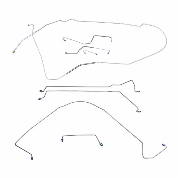 1967 Oldsmobile Cutlass F85 Hardtop Power Disc Brake Line Kit 8pc, Stainless