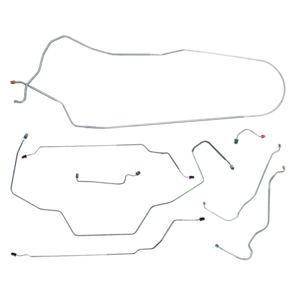 1968 Oldsmobile Cutlass 442 Convertible Power Disc Complete Brake Line Kit 8pc, Stainless