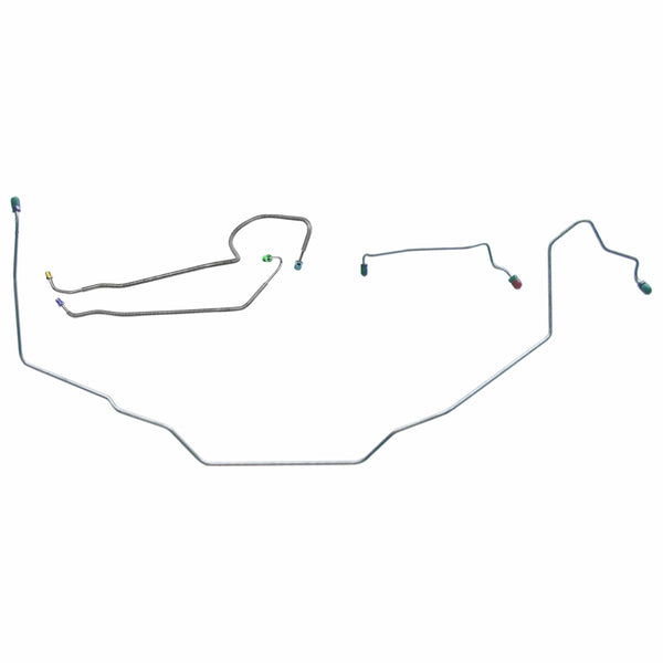 1970 Oldsmobile Cutlass/442/F85 Manual Drum Front Brake Line Kit 4pc, Stainless