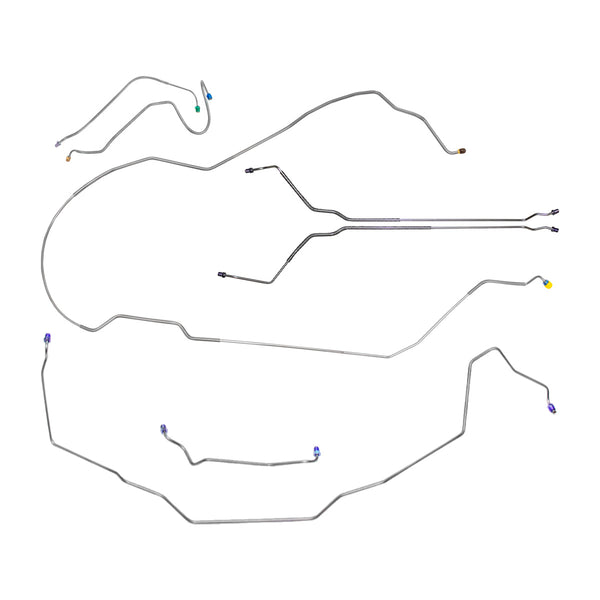 1971-72 Oldsmobile Cutlass/442/F85 Hardtop Manual Disc Complete Brake Line Kit 7pc, Stainless