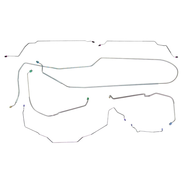 1971-72 Oldsmobile Cutlass 442 F85 Convertible Power Disc Complete Brake Line Kit 7pc, Stainless