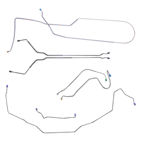 1971-72 Oldsmobile Cutlass/442/F85 Convertible Manual Disc Complete Brake Line Kit 7pc, Stainless