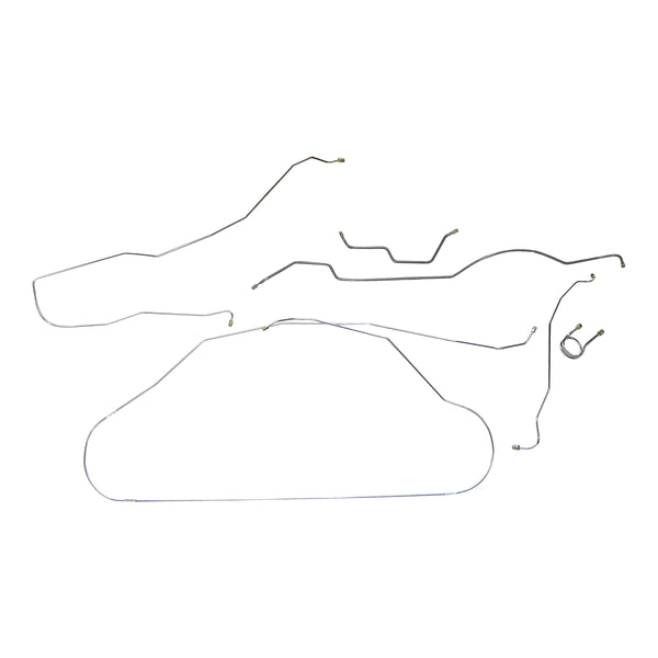1957 Oldsmobile Super 88 122" WB Power Drum Brake Line Kit 6pc (Hard Master Cylinder Line), Stainless