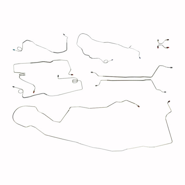 1991-1992 Oldsmobile Custom Cruiser Wagon, Power Disc Rear Drum Complete Brake Line Kit, 9pc - Stainless Steel