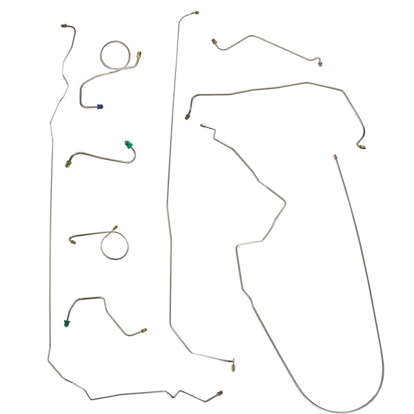 1967 Oldsmobile Toronado Power Disc Brake Line Kit 9pc, Stainless