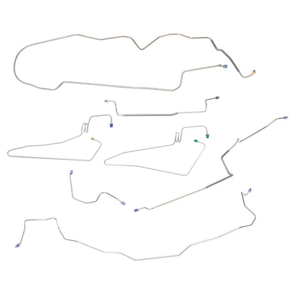 1978-85 Oldsmobile Toronado Riviera Rear Drum Complete Power Brake Line Kit, Stainless