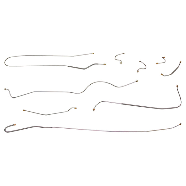 1963 Plymouth Valiant 106" WB Manual Drum Complete Brake Line Kit 6pc, Stainless