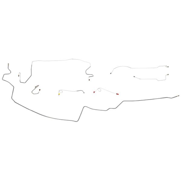 1968-69 Plymouth Barracuda Valiant 8-3/4 Rear Manual Drum Brake Line Kit 7pc, Stainless