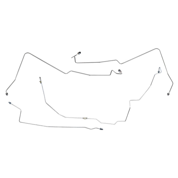 2000-05 Pontiac Grand Am GT SE Four Wheel Disc ABS (Top of ABS) Front Brake Line Kit 4pc, Stainless