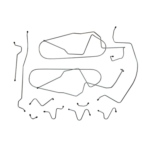 1962 Pontiac Bonneville 123" WB Manual Drum Complete Brake Line Kit 7pc, Stainless