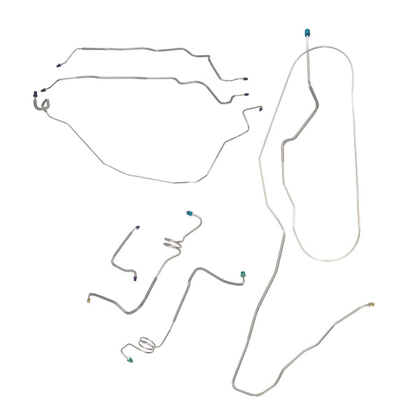 1971 Pontiac Catalina 123.4" WB Power Disc Full Brake Line Kit 7pc, Stainless