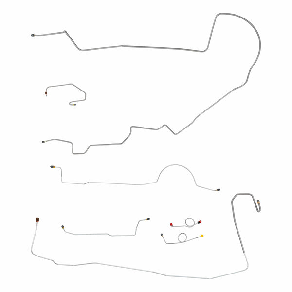 1970 Plymouth Cuda Power Drum Complete Brake Line Kit 7pc, Stainless