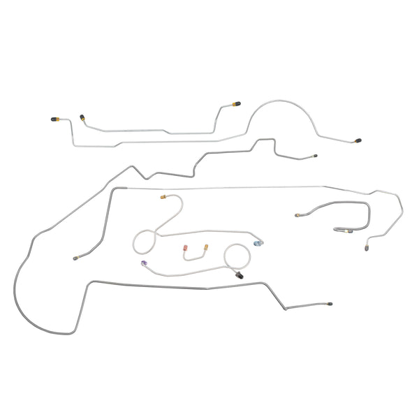 1971 Plymouth Cuda 426CID "Hemi" w/One-Piece F to R Power Disc Brake Line Kit 8pc, Stainless