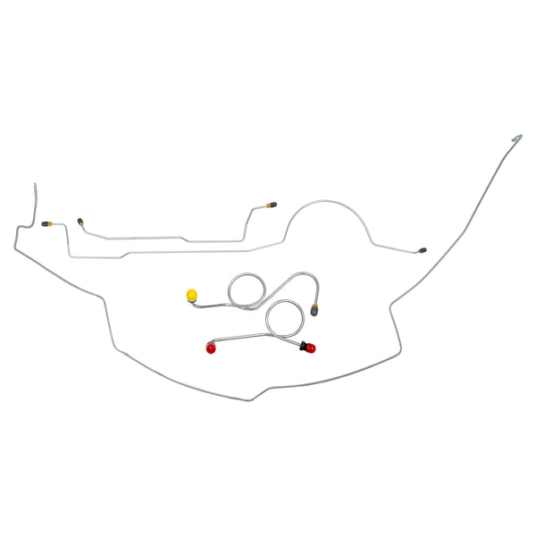 1973 Plymouth Cuda Complete Manual Drum Brake Line Kit 7pc, Stainless