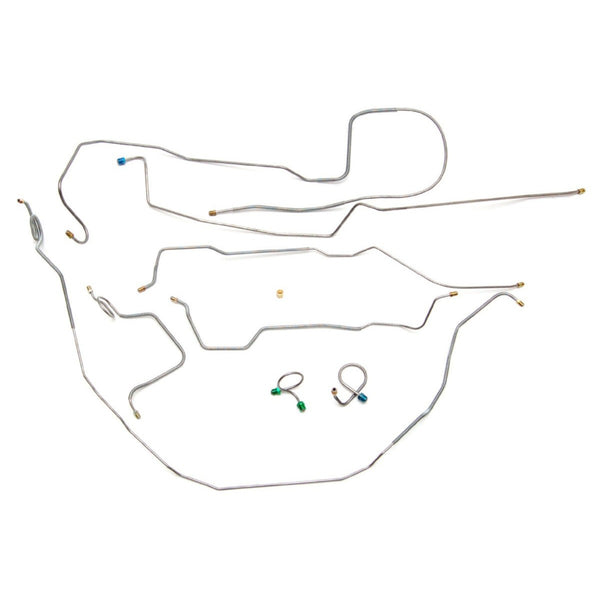 1969 Pontiac Firebird/TA Valve at M/C Power Disc Conversion Complete Brake Line Kit 8pc, Stainless