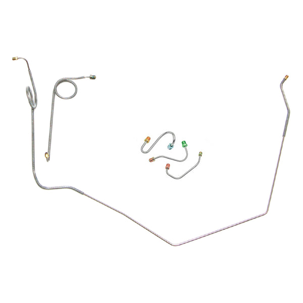 1969 Pontiac Firebird TA Manual Disc Front Brake Line Kit 5pc, OE Steel