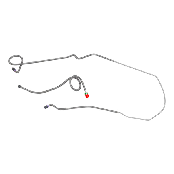 1969 Pontiac Firebird, Power Disc, Right & Left Front Brake Lines, 2pc Stainless