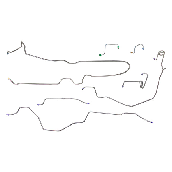 1979-80 Pontiac Firebird/TA w/Four-Wheel Disc and Sway Bar Complete Brake Line Kit 7pc, Stainless