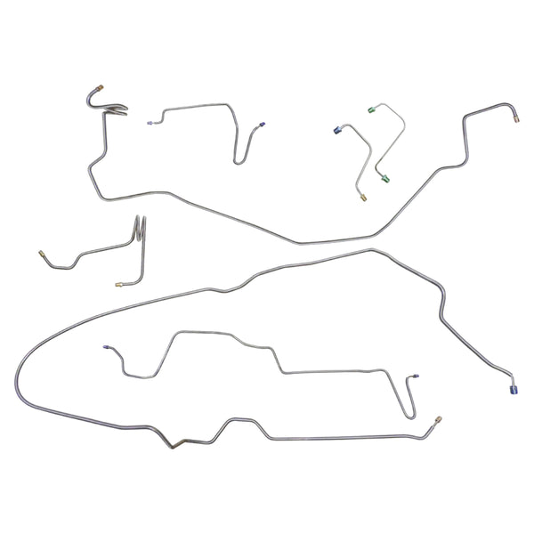 1981 Pontiac Firebird TA Without Sway Bar Four-Wheel Power Disc Brake Line Kit 7pc, Stainless