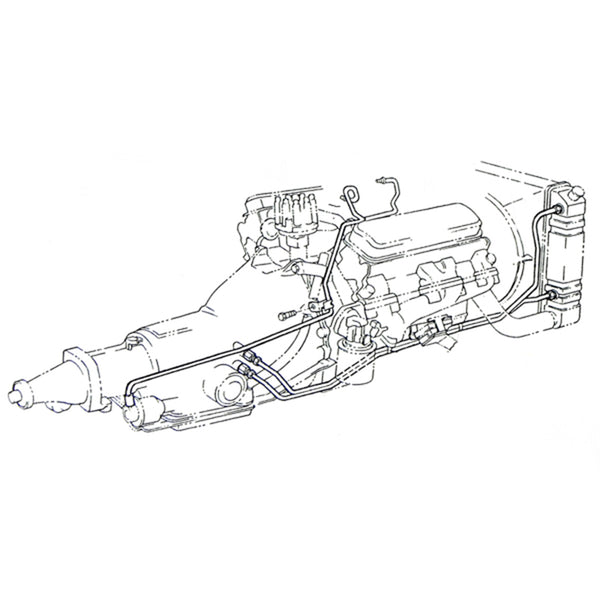 1967 Pontiac Firebird T350 5/16" Trans Cooler Lines 2pc, Stainless
