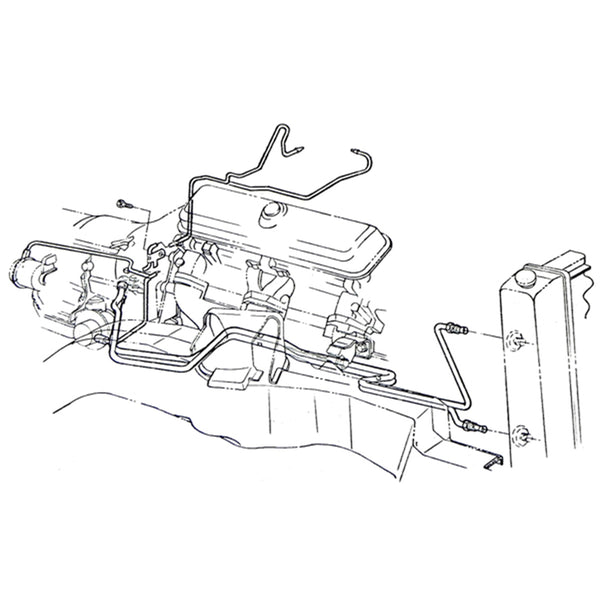 1970 Pontiac Firebird TA T350 5/16" Trans Cooler Lines 2pc, OE Steel