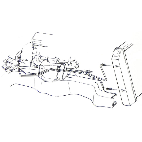 1975 Pontiac Firebird TA T350 5/16" Trans Cooler Lines 2pc, Stainless