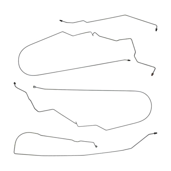 2004-08 Pontiac Grand Prix Four-Wheel Disc w/o ABS Mid-Chassis Brake Line Kit 4pc, Stainless