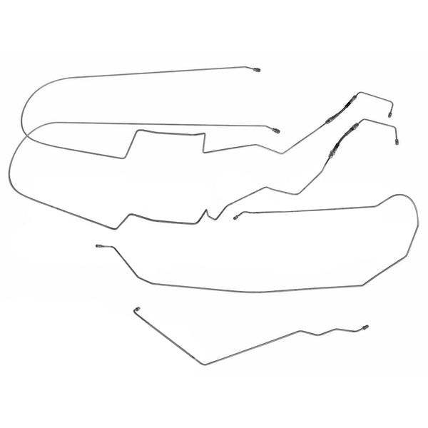 2005-10 Pontiac G6 Four-Wheel Disc w/ABS Mid-Chassis Brake Line Kit (w/Flex) 4pc, Stainless