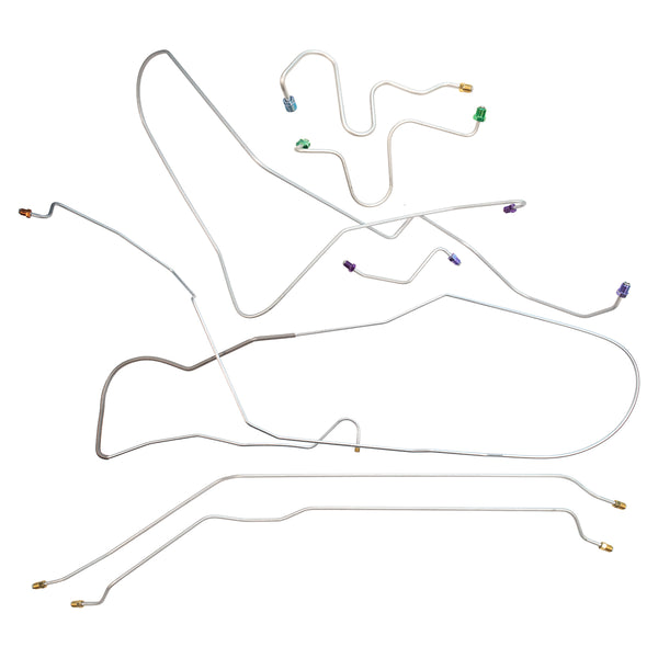 1967-68 Pontiac Grand Prix Power Drum Brake Line Kit 7pc, Stainless