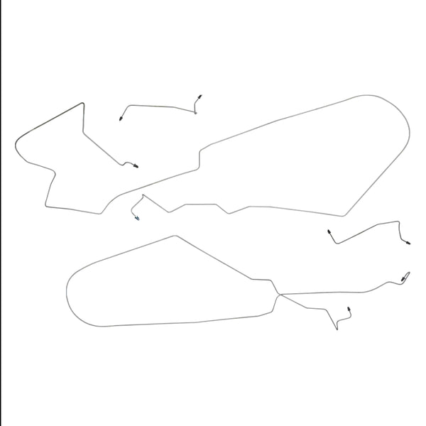 2004-2006 Pontiac GTO, 4 Wheel Disc with ABS, Mid Brake Line Kit, 4pc - Stainless Steel