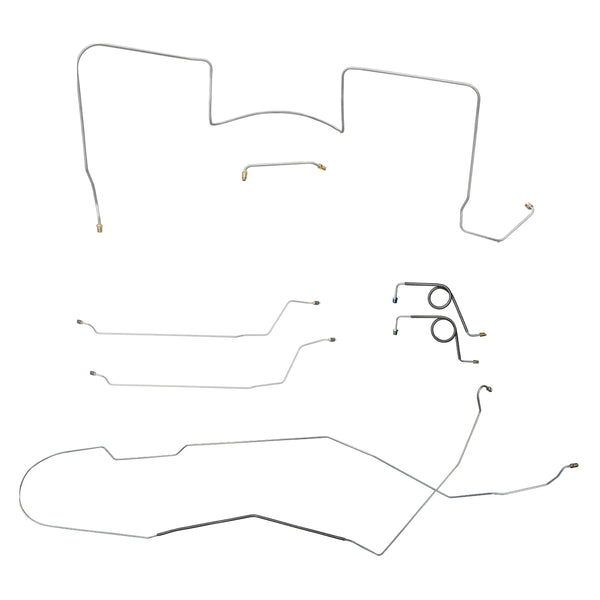 1964 Pontiac GTO Tempest LeMans Complete Manual Disc Conversion Brake Line Kit 7pc, HDT, (Block in Stock Location), Stainless