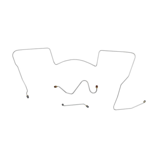 1965 Pontiac GTO/Tempest/LeMans 6CYL Front Port M/C (Most Common) Manual Drum Front Brake Line Kit 3pc, Stainless