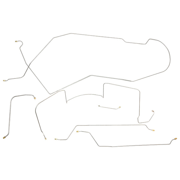 1966 Pontiac GTO Tempest LeMans Hardtop V8 Power Drum Brake Line Kit 6pc Stainless