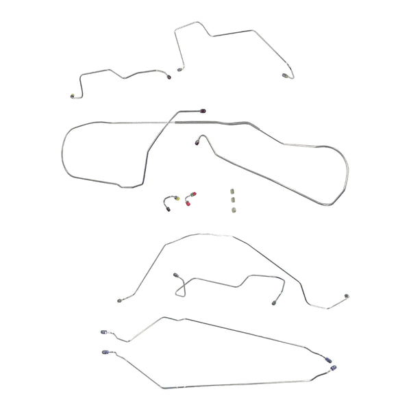 1966-67 Pontiac/Buick/Oldsmobile A-Body Hardtop w/Valve at M/C Disc Brake Conversion Line Kit 12pc, Stainless