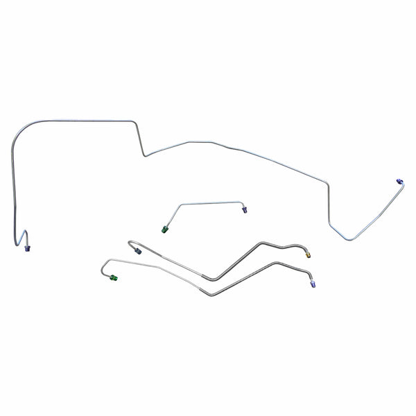 1967 Pontiac GTO Tempest LeMans V8 AT Power Drum Front Brake Line Kit 4pc, Stainless