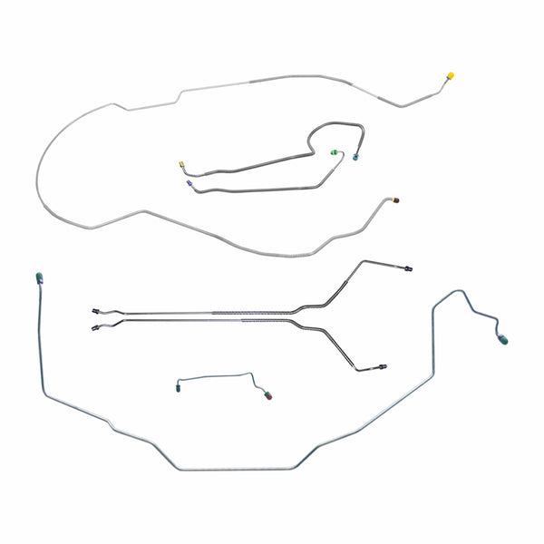 1970 Pontiac GTO Tempest LeMans Complete Manual Drum Full Brake Line Kit 7pc, HDT, Stainless