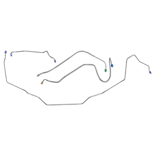 1971-72 Pontiac GTO LeMans Manual Disc Front Brake Line Kit 4pc, Stainless