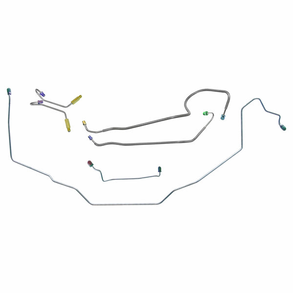 1971-72 Pontiac GTO LeMans Manual Drum Front Brake Line Kit 4pc, Stainless