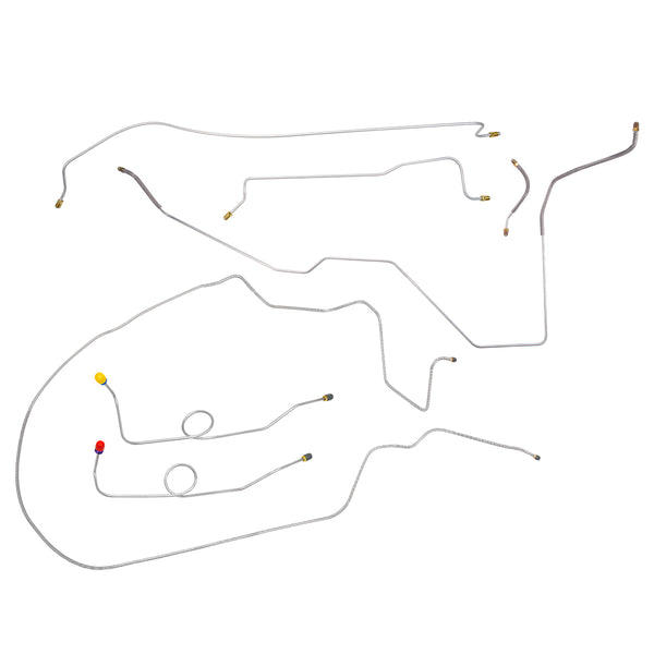 1962 Plymouth Belvedere Fury Dual Master Cylinder Conversion Complete Brake Line Kit - Max Wedge 7pc, Stainless