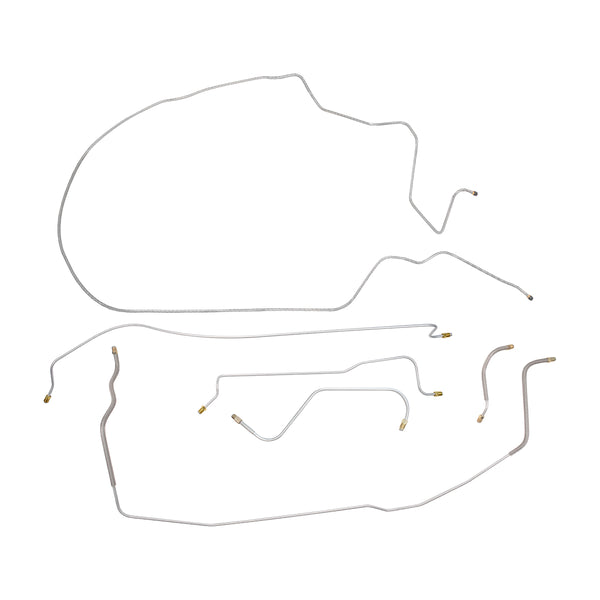 1962 Plymouth Belvedere Fury Complete Power Drum Brake Line Kit 6pc, Stainless