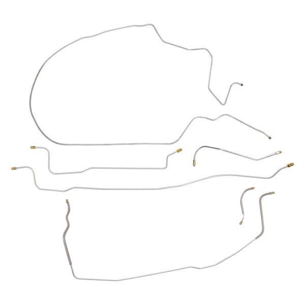 1964 Plymouth Belvedere Fury Complete Manual Drum Brake Line Kit 6pc, Stainless