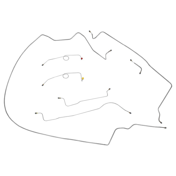 1965 Plymouth Satelite Dual Master Cylinder Conversion Complete Brake Line Kit 7pc, Stainless