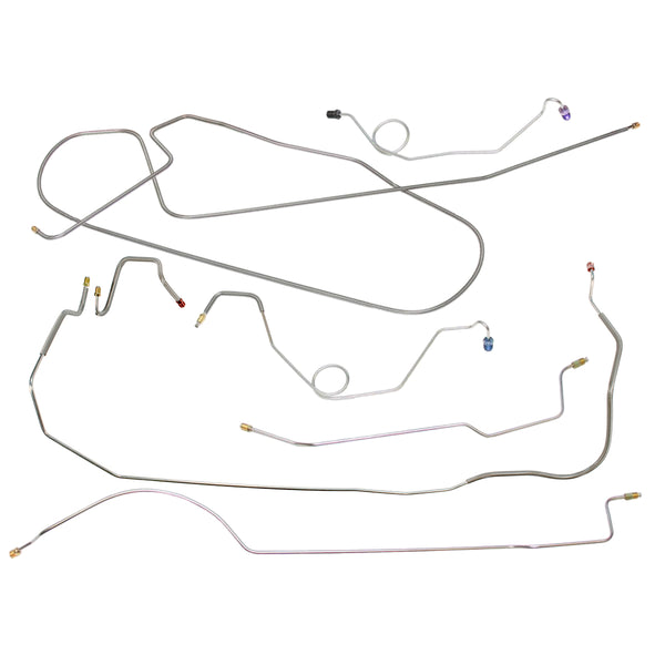 1967 Plymouth Belvedere GTX Satellite w/ Straight Right Front, Dana 60 Rear Axle, Power Drum Brake Line Kit 7pc, Stainless