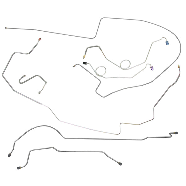1967 Plymouth Belvedere/GTX/Satellite Manual Disc Brake Line Kit 7pc, 8 3/4   Rear - Hump in Middle of Line  Stainless