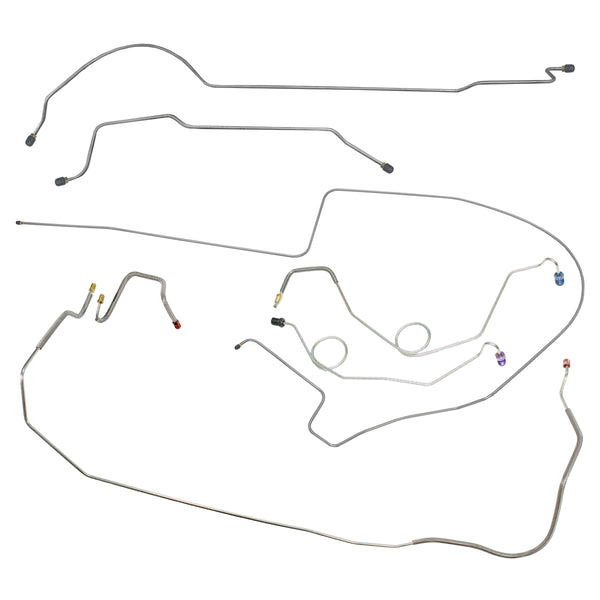 1967 Plymouth Belvedere/GTX/Satellite 426CID "Hemi" w/Straight Right Front, 8 3/4 Rear Manual Disc Brake Line Kit 7pc, Stainless