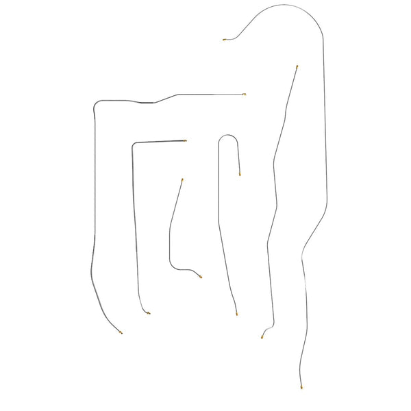 1946-48 Plymouth Special Deluxe P15 Manual Drum Brake Line Kit, Stainless