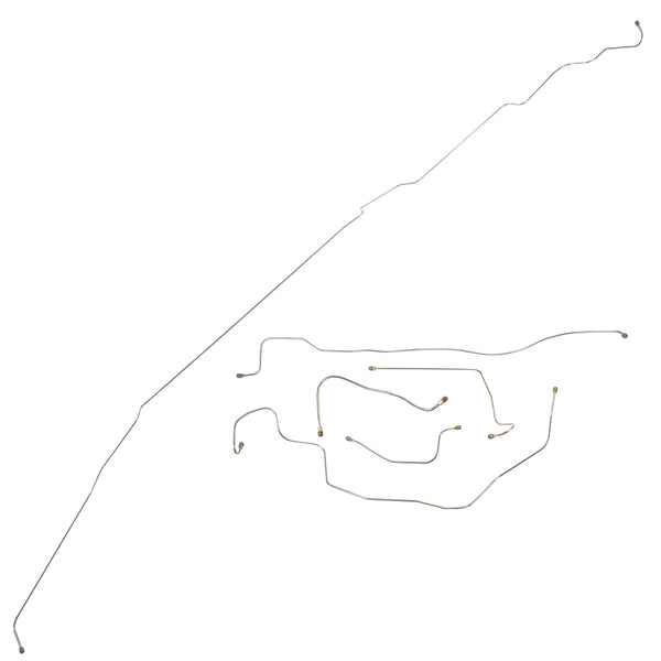 1958-59 Plymouth Plaza/Savoy/Belvedere/Fury Manual Drum Brake Line Kit 6pc, Stainless