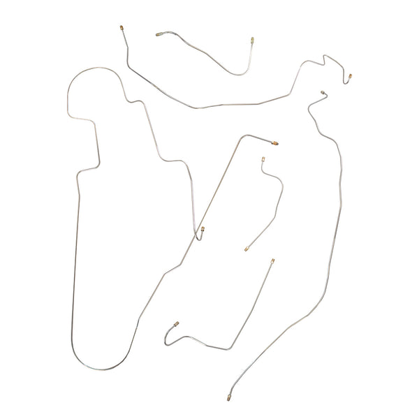 1958-59 Plymouth Plaza/Savoy/Belvedere/Fury Power Drum Brake Line Kit 6pc, Stainless