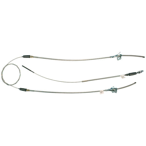 1949-54 Pontiac Chieftain Star Chief 120" WB Rear Brake Cable (1 Cable-Loop) Bolt to Backing Plates - Has Brackets - Stainless